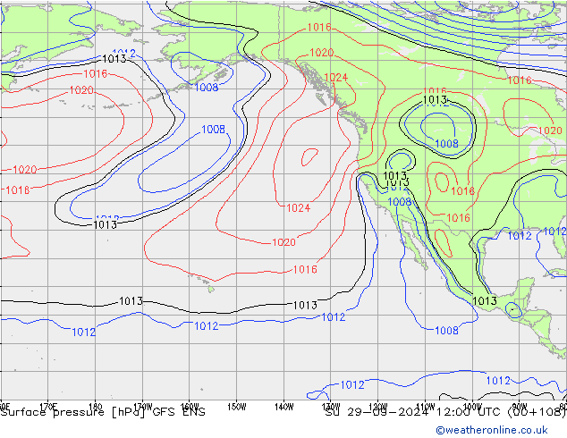 Surface pressure GFS ENS Su 29.09.2024 12 UTC