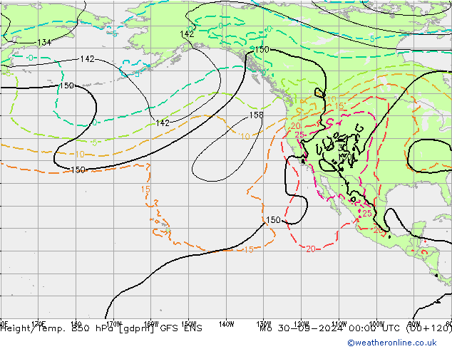 Height/Temp. 850 hPa GFS ENS  30.09.2024 00 UTC