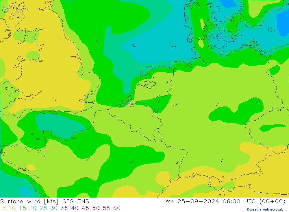 Bodenwind GFS ENS Mi 25.09.2024 06 UTC