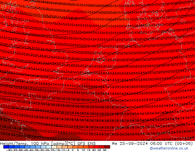 Geop./Temp. 100 hPa GFS ENS mié 25.09.2024 06 UTC