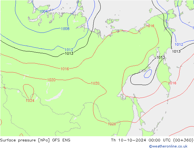 Surface pressure GFS ENS Th 10.10.2024 00 UTC