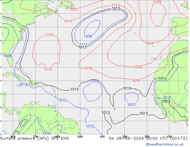 Surface pressure GFS ENS Sa 28.09.2024 00 UTC