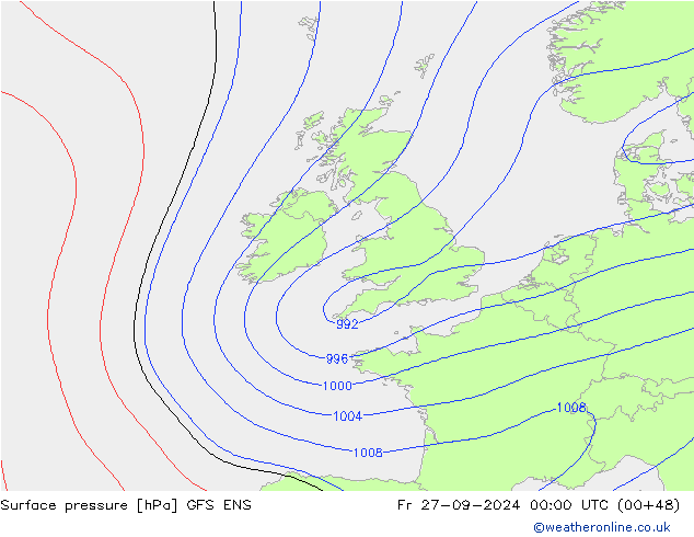 Surface pressure GFS ENS Fr 27.09.2024 00 UTC