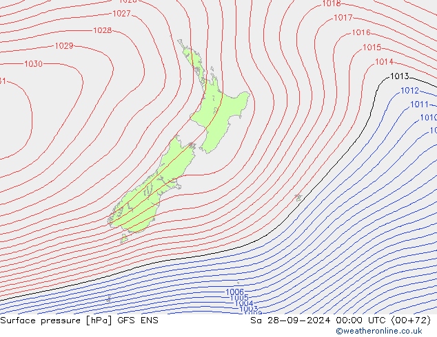 Pressione al suolo GFS ENS sab 28.09.2024 00 UTC