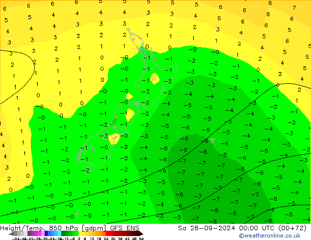 Height/Temp. 850 hPa GFS ENS Sa 28.09.2024 00 UTC