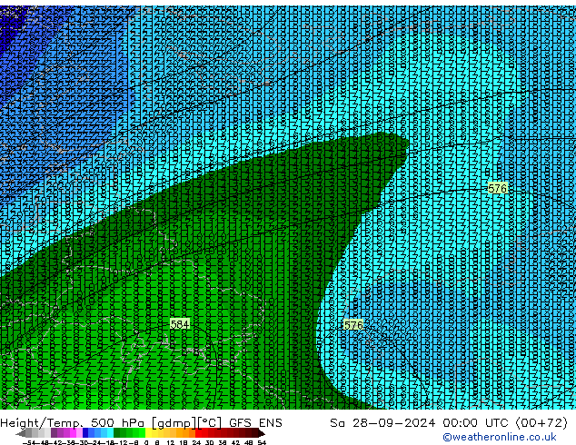 Height/Temp. 500 hPa GFS ENS Sa 28.09.2024 00 UTC