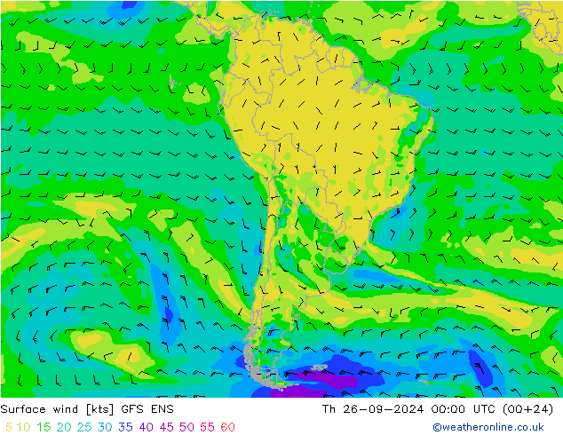 Vent 10 m GFS ENS jeu 26.09.2024 00 UTC