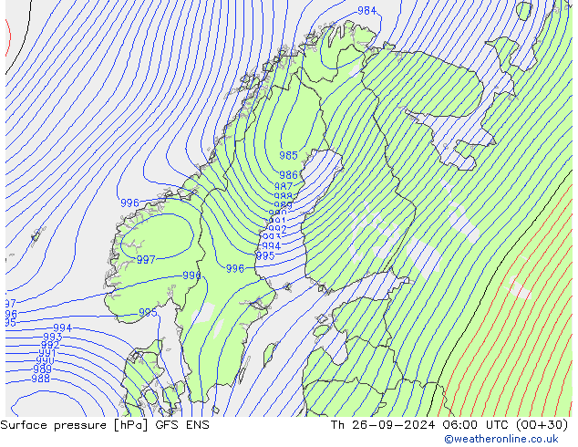 ciśnienie GFS ENS czw. 26.09.2024 06 UTC