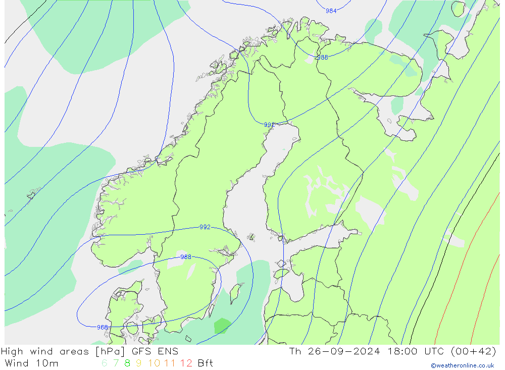 High wind areas GFS ENS Qui 26.09.2024 18 UTC