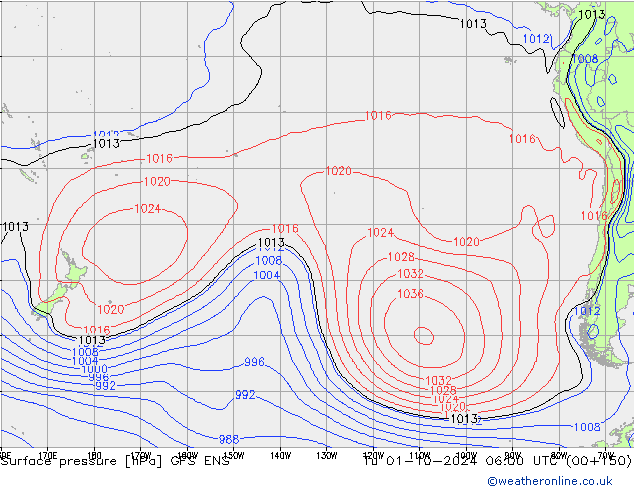 pressão do solo GFS ENS Ter 01.10.2024 06 UTC