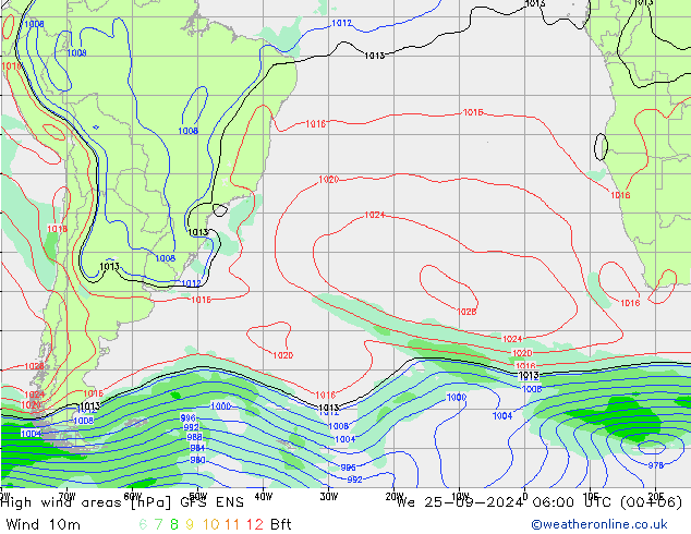 Windvelden GFS ENS wo 25.09.2024 06 UTC