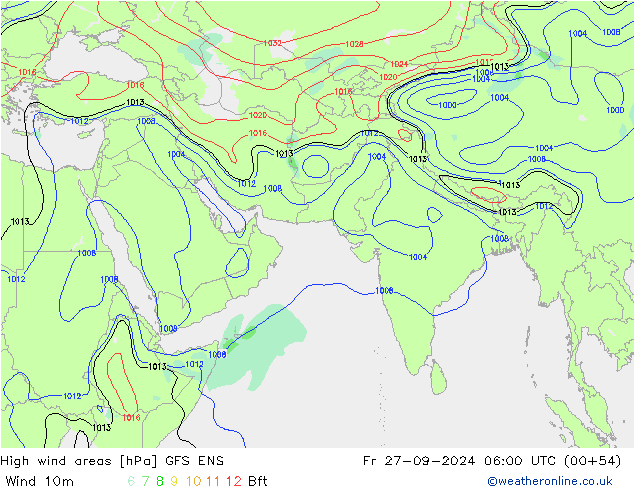 High wind areas GFS ENS Fr 27.09.2024 06 UTC