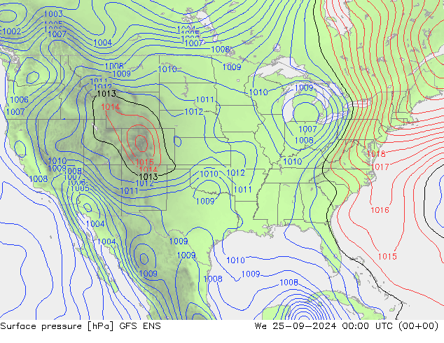 Surface pressure GFS ENS We 25.09.2024 00 UTC