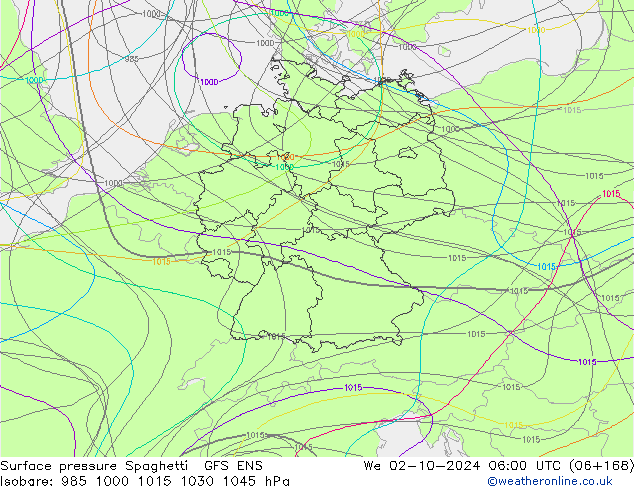 Yer basıncı Spaghetti GFS ENS Çar 02.10.2024 06 UTC