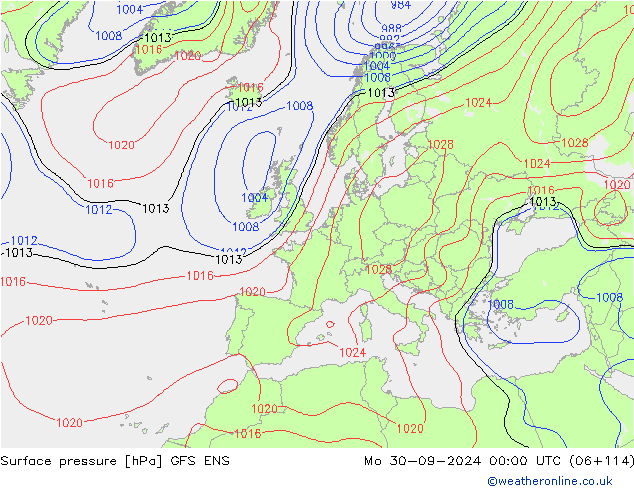 Pressione al suolo GFS ENS lun 30.09.2024 00 UTC