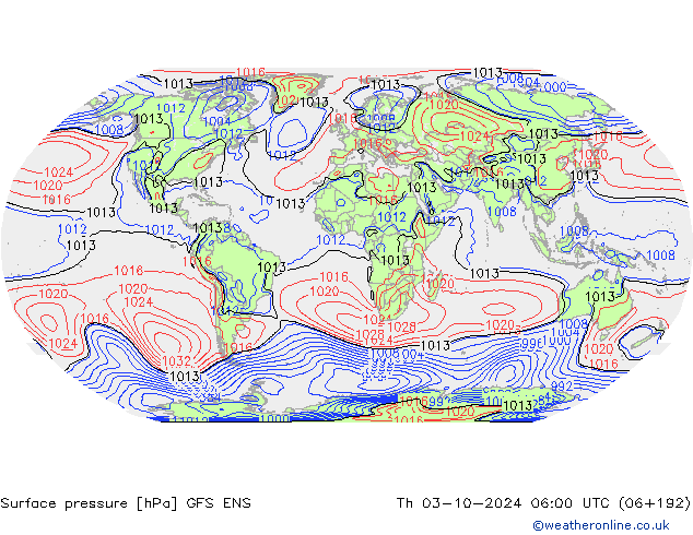 приземное давление GFS ENS чт 03.10.2024 06 UTC