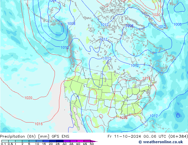 Precipitation (6h) GFS ENS Fr 11.10.2024 06 UTC