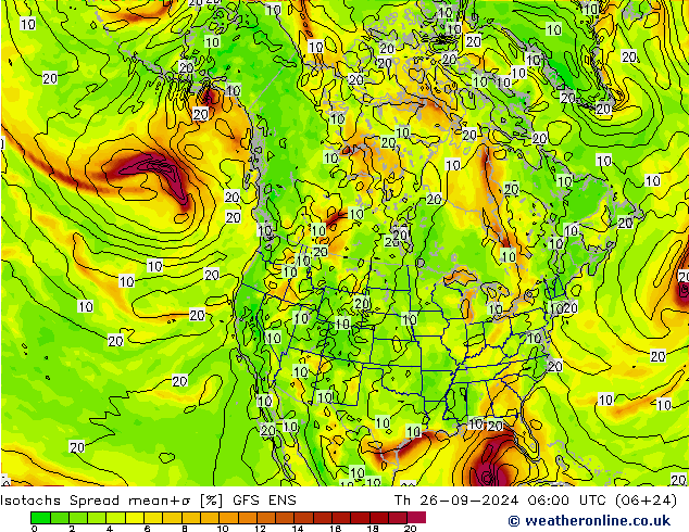 Isotachs Spread GFS ENS Qui 26.09.2024 06 UTC