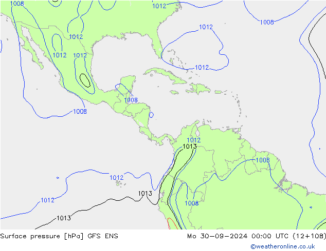 pressão do solo GFS ENS Seg 30.09.2024 00 UTC