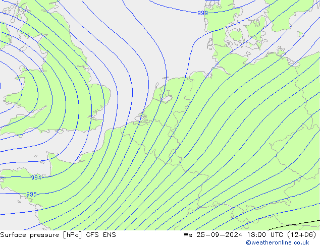 Surface pressure GFS ENS We 25.09.2024 18 UTC