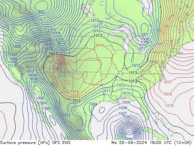 pressão do solo GFS ENS Qua 25.09.2024 18 UTC