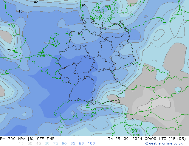 RH 700 hPa GFS ENS Th 26.09.2024 00 UTC