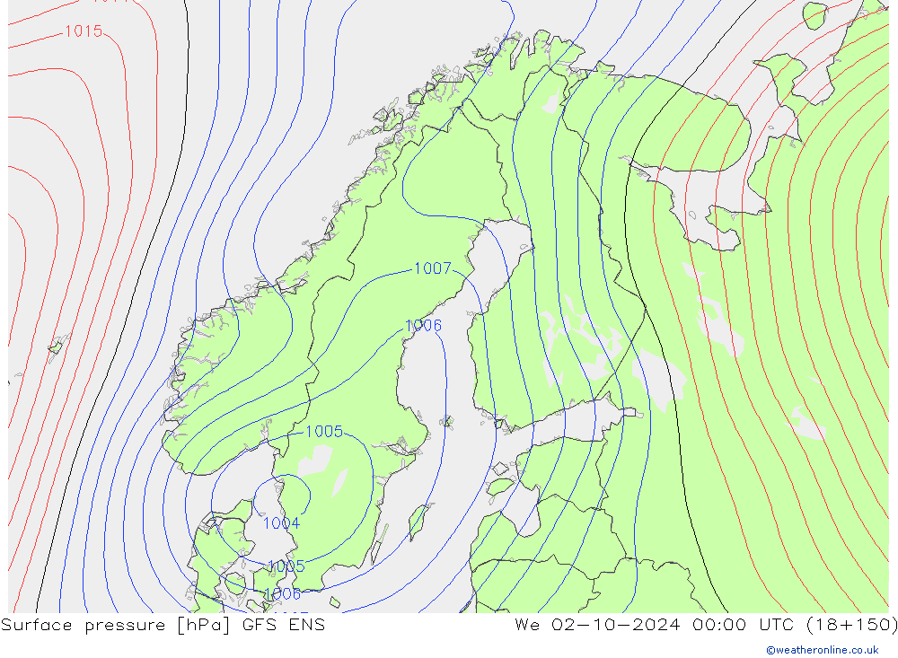 pression de l'air GFS ENS mer 02.10.2024 00 UTC