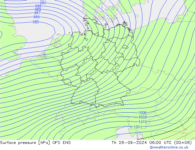 Pressione al suolo GFS ENS gio 26.09.2024 06 UTC