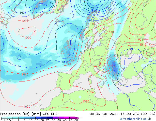 Precipitação (6h) GFS ENS Seg 30.09.2024 00 UTC