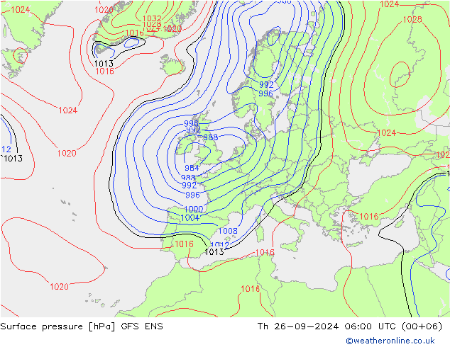 pressão do solo GFS ENS Qui 26.09.2024 06 UTC