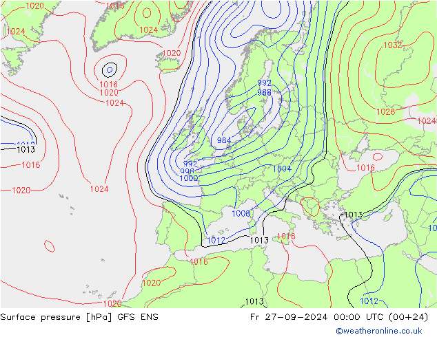 pression de l'air GFS ENS ven 27.09.2024 00 UTC