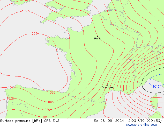 Yer basıncı GFS ENS Cts 28.09.2024 12 UTC