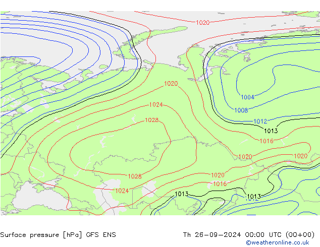 Surface pressure GFS ENS Th 26.09.2024 00 UTC