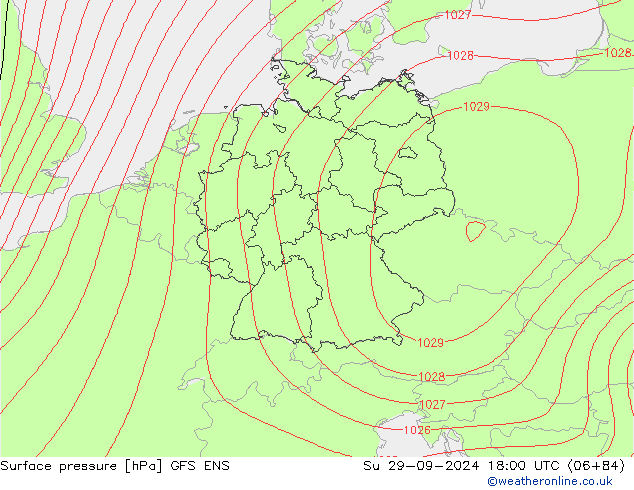 Luchtdruk (Grond) GFS ENS zo 29.09.2024 18 UTC