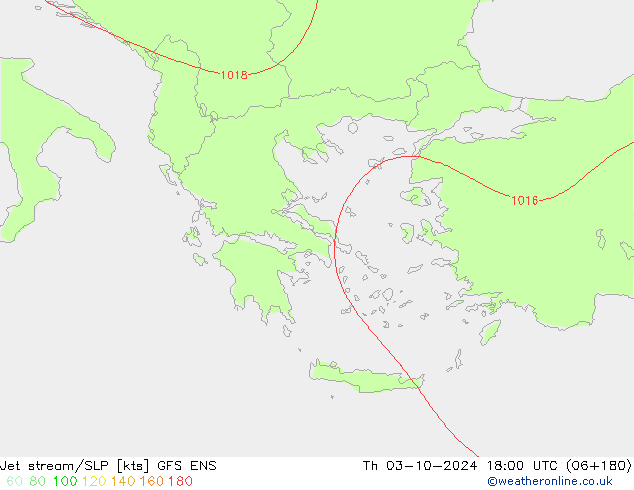 Jet stream GFS ENS Qui 03.10.2024 18 UTC