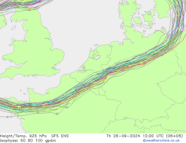 Height/Temp. 925 hPa GFS ENS Th 26.09.2024 12 UTC