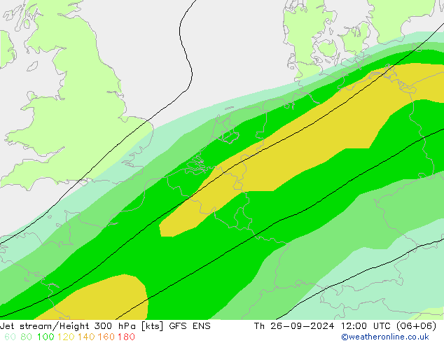 Jet stream/Height 300 hPa GFS ENS Th 26.09.2024 12 UTC