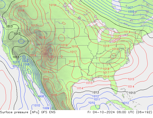 Surface pressure GFS ENS Fr 04.10.2024 06 UTC