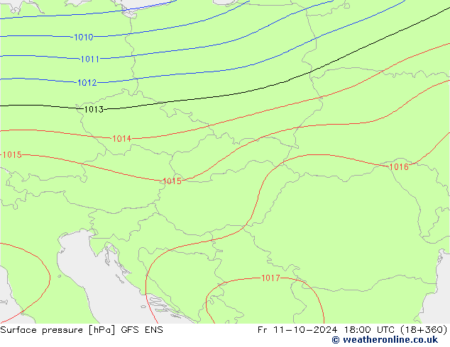 Surface pressure GFS ENS Fr 11.10.2024 18 UTC