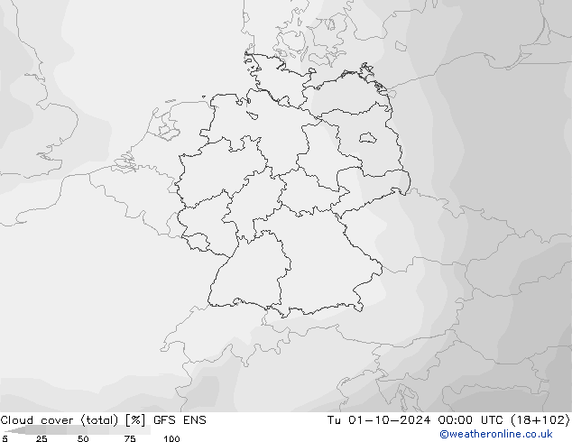 облака (сумма) GFS ENS вт 01.10.2024 00 UTC