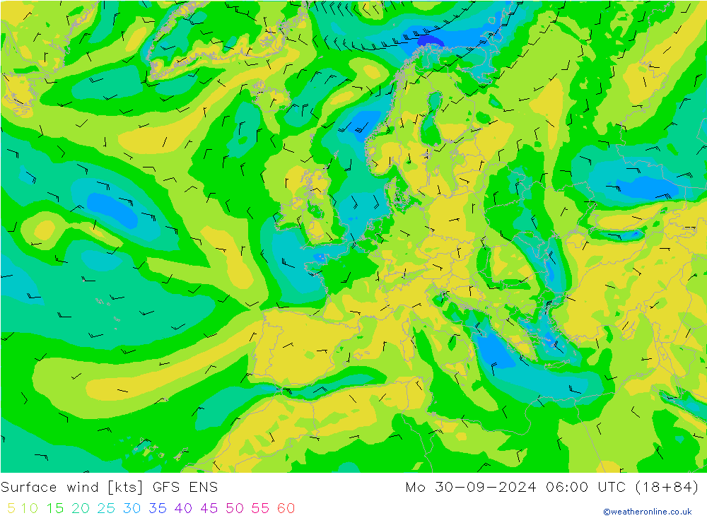 Wind 10 m GFS ENS ma 30.09.2024 06 UTC