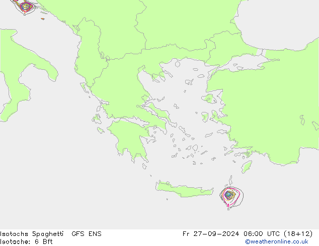 Eşrüzgar Hızları Spaghetti GFS ENS Cu 27.09.2024 06 UTC