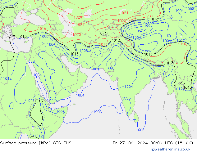 Surface pressure GFS ENS Fr 27.09.2024 00 UTC