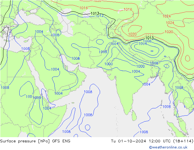 Bodendruck GFS ENS Di 01.10.2024 12 UTC