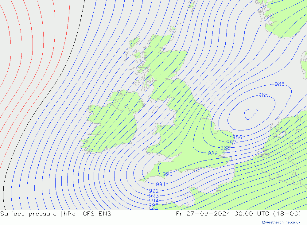 Bodendruck GFS ENS Fr 27.09.2024 00 UTC