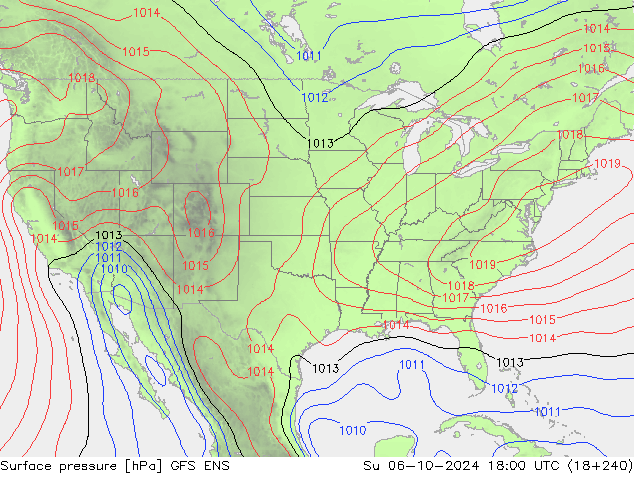 pressão do solo GFS ENS Dom 06.10.2024 18 UTC