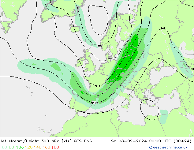 джет GFS ENS сб 28.09.2024 00 UTC