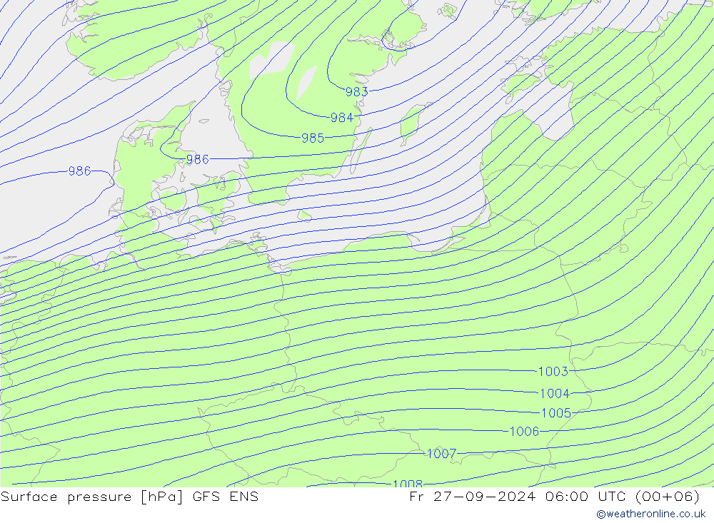 приземное давление GFS ENS пт 27.09.2024 06 UTC