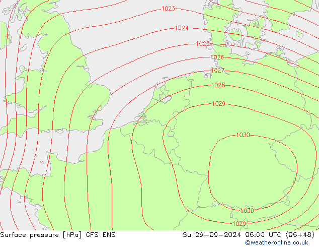 Luchtdruk (Grond) GFS ENS zo 29.09.2024 06 UTC