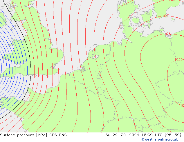 地面气压 GFS ENS 星期日 29.09.2024 18 UTC